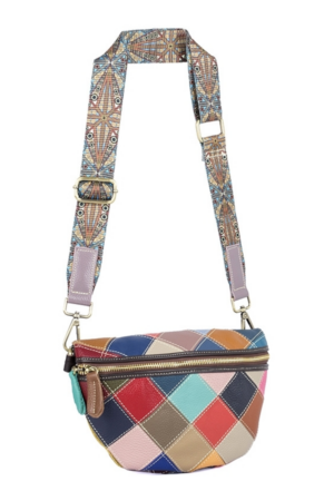 Patchwork læder Bumbag